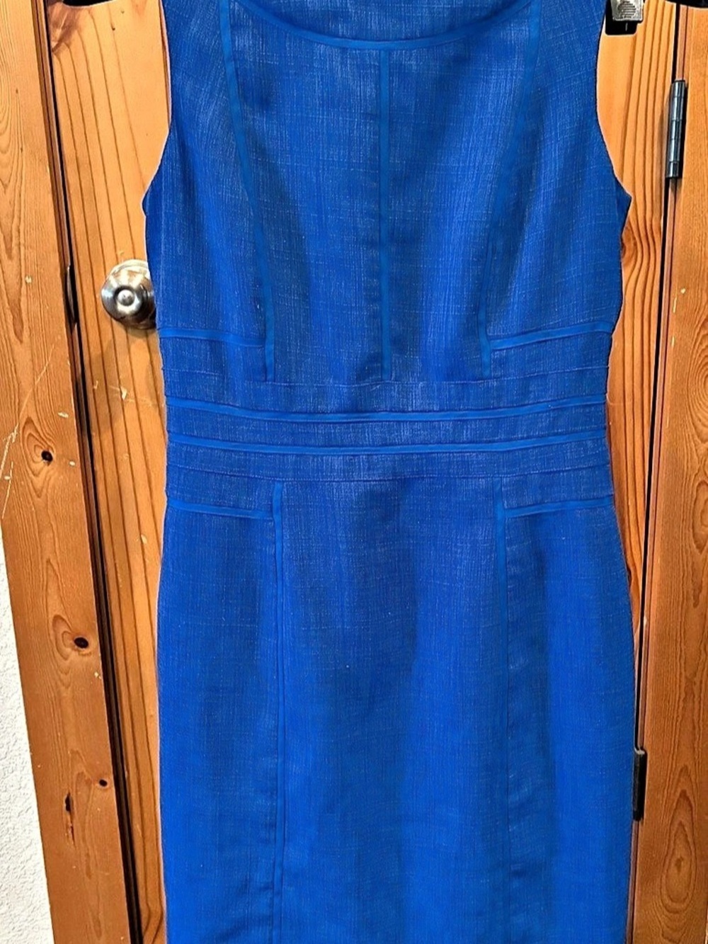 Ellen Tracy Cobalt Blue Sleeveless Tailored Sheath Dress